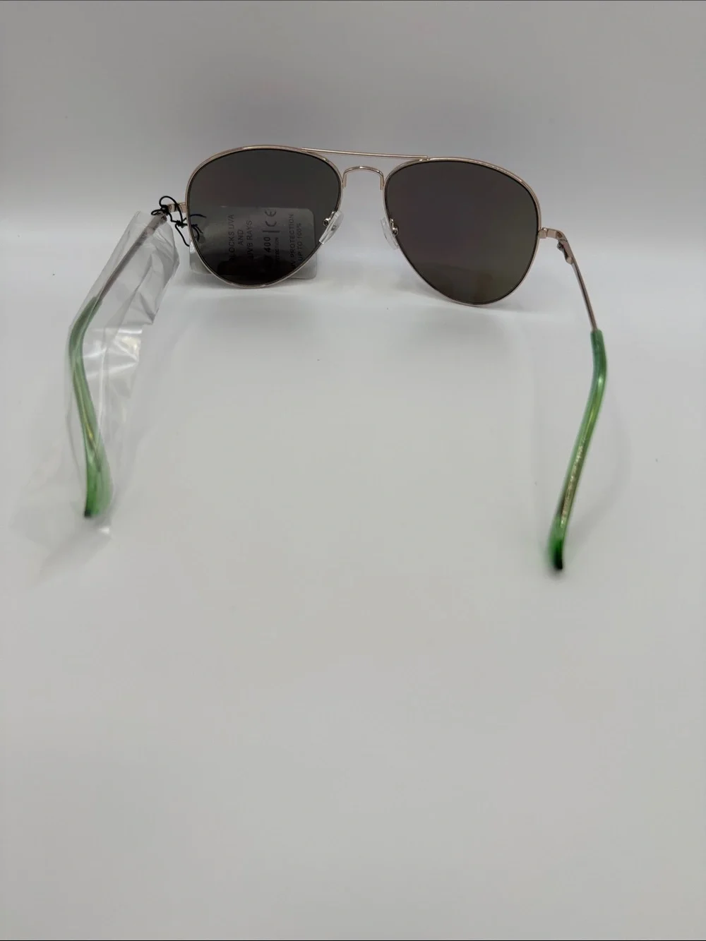 Mirrored Aviator Sunglasses - Purple/Blue Lenses